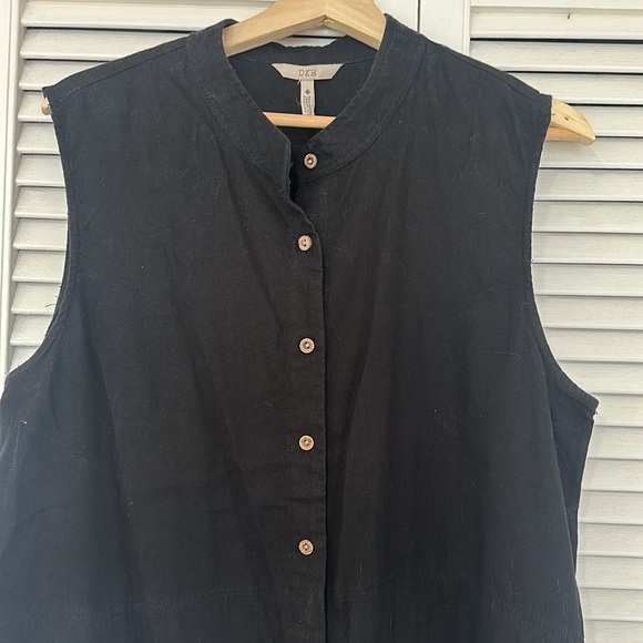 DKR Black Linen-blend Sleeveless Dress - Picture 2 of 3
